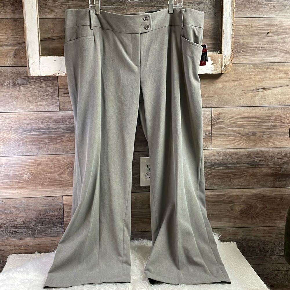 Rafaella Womens Curvey Fit Boot Cut Dress Pants Size 22W Aluminum Gray NWT